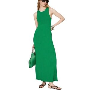 Marina Moscone Green Knit Sheath Maxi Dress